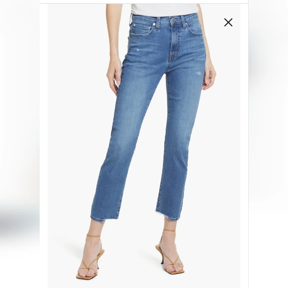 NWT Edwin Elin Crop High Waist Slim Jeans Blue (Dreamwave) 26